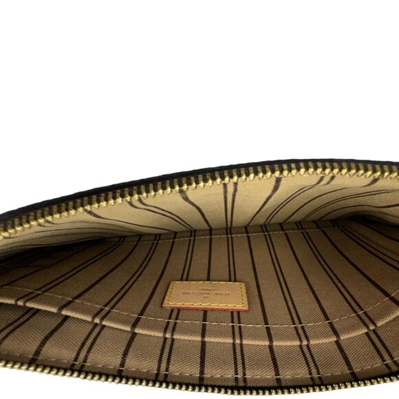 Louis Vuitton Neverfull Monogram Canvas Pochette Wristlet Brown - Picture 12 of 14